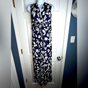 Eliza J Navy and White Floral Maxi Dress